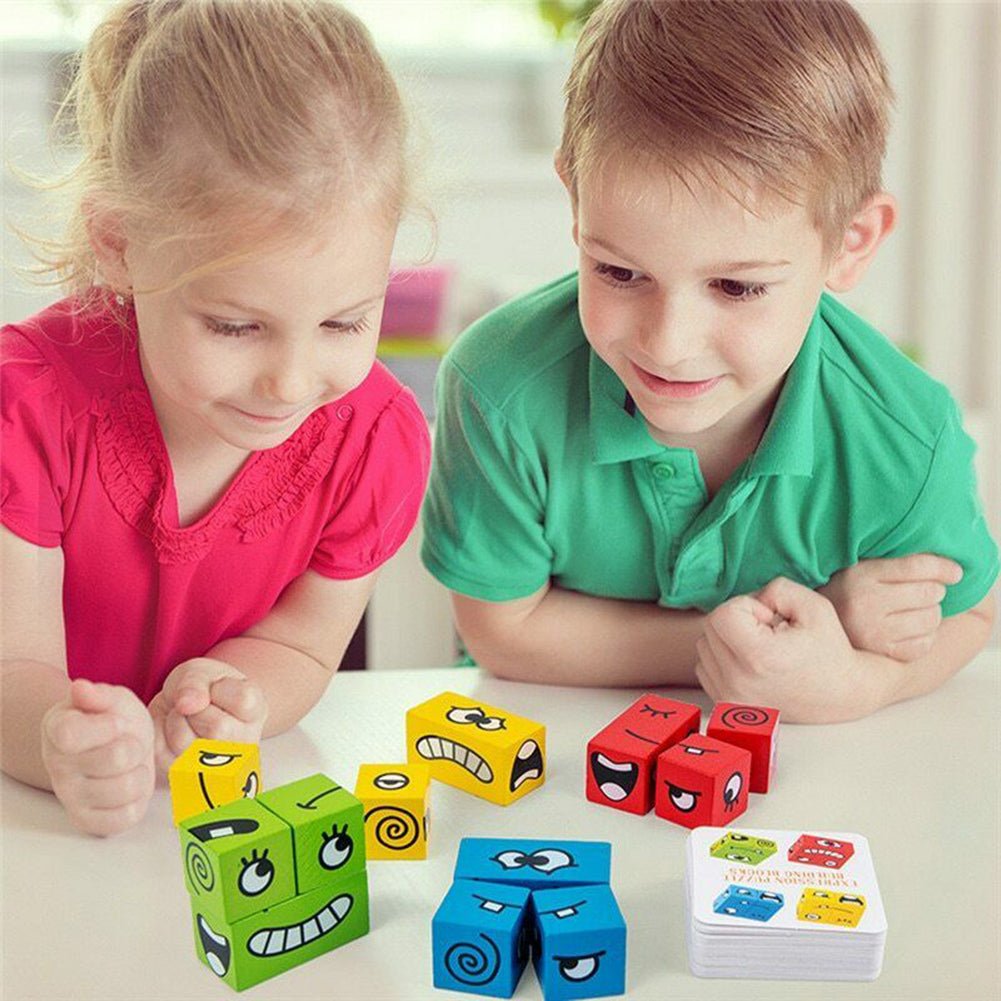 Jeu de Cubes Montessori à Expression Changeantes - jeux - Choupinous