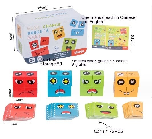 Jeu de Cubes Montessori à Expression Changeantes - jeux - Choupinous