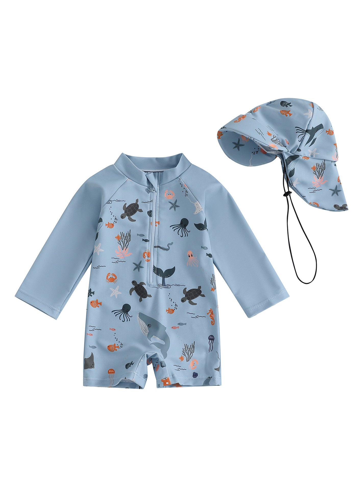 Maillot de Bain Manches Longues avec Chapeau - maillot bain - Choupinous