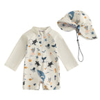 Maillot de Bain Manches Longues avec Chapeau - maillot bain - Choupinous