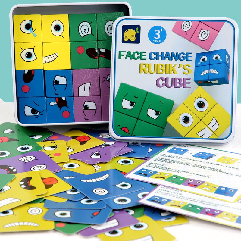 Jeu de Cubes Montessori à Expression Changeantes - jeux - Choupinous