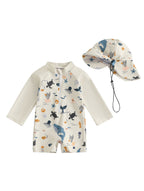 Maillot de Bain Manches Longues avec Chapeau - maillot bain - Choupinous