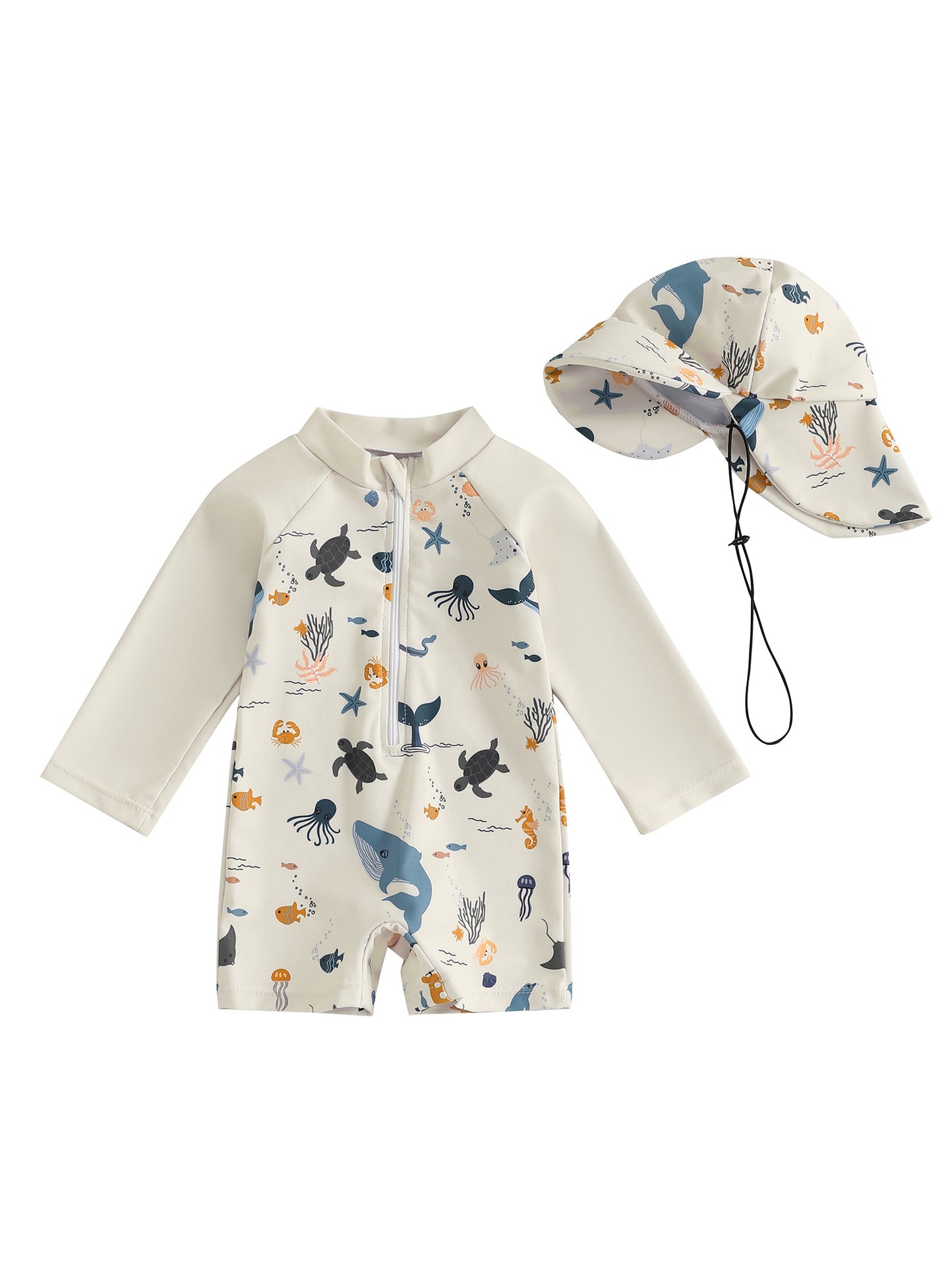 Maillot de Bain Manches Longues avec Chapeau - maillot bain - Choupinous