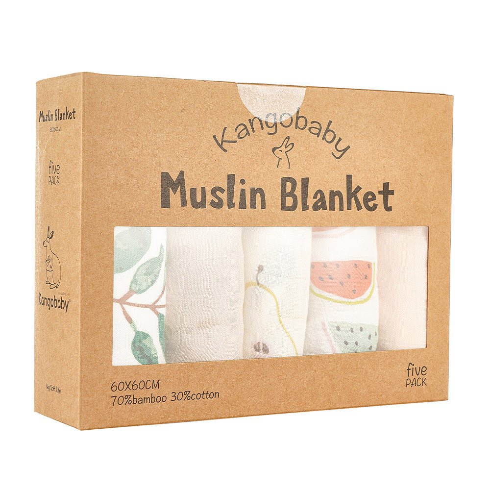 Ensemble de 5 Mousslines pour Bébé/Enfants - couverte - Choupinous