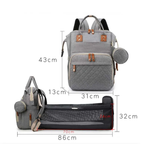 2-in-1 Diaper Bag with Foldable Baby Bed