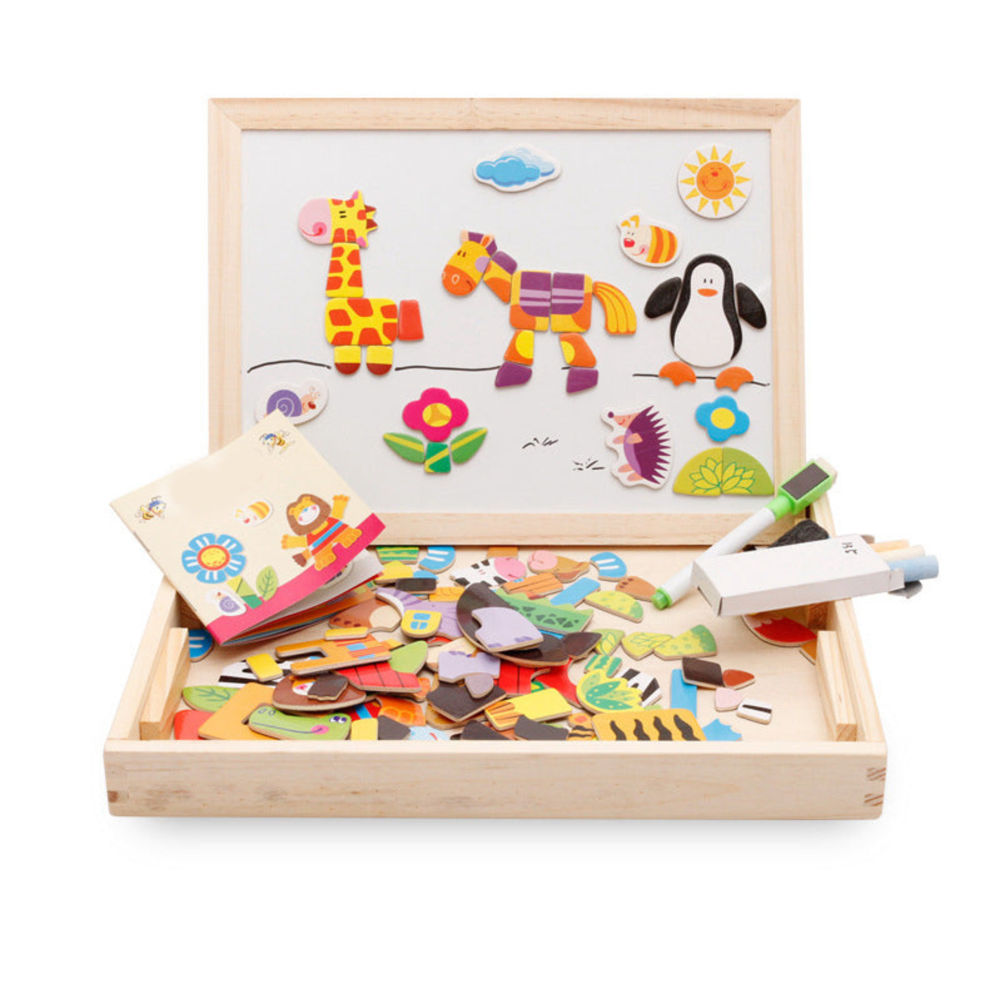 Tableau Éducatif Enfants 2 en 1 Magnétique et craie - casse tete - Choupinous