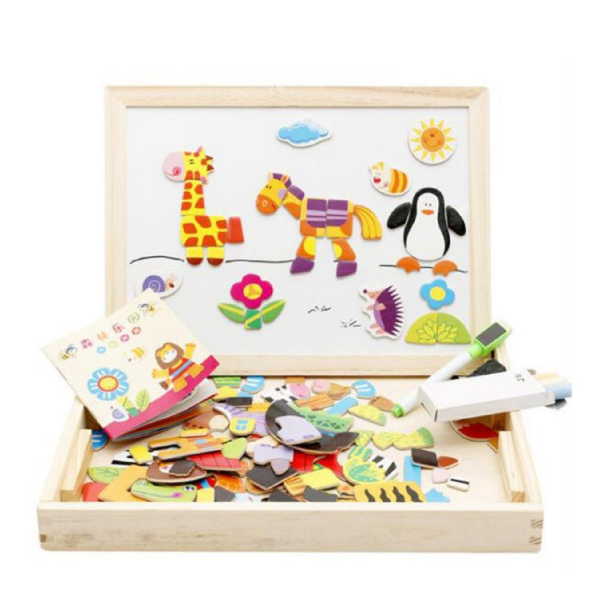 Tableau Éducatif Enfants 2 en 1 Magnétique et craie - casse tete - Choupinous