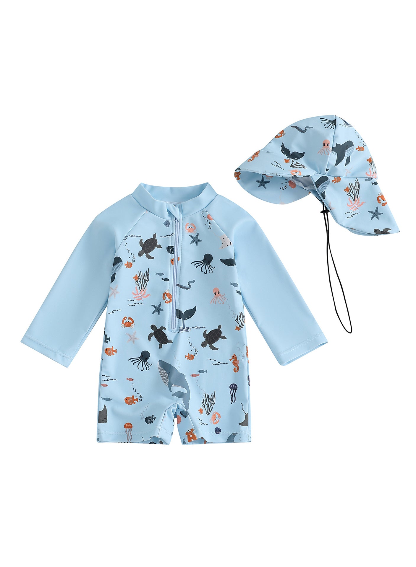 Maillot de Bain Manches Longues avec Chapeau - maillot bain - Choupinous