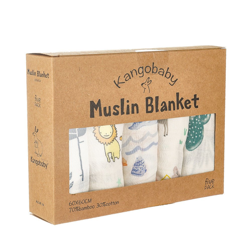 Ensemble de 5 Mousslines pour Bébé/Enfants - couverte - Choupinous