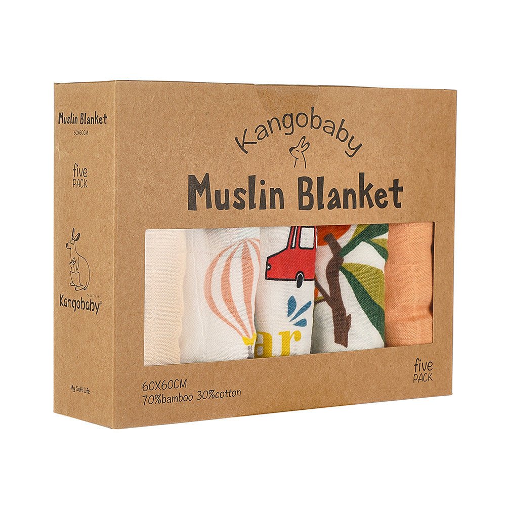 Ensemble de 5 Mousslines pour Bébé/Enfants - couverte - Choupinous