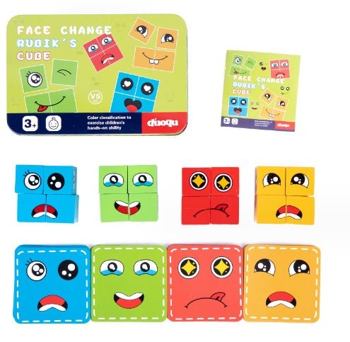 Jeu de Cubes Montessori à Expression Changeantes - jeux - Choupinous