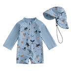 Maillot de Bain Manches Longues avec Chapeau - maillot bain - Choupinous